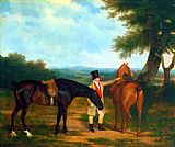 Famous Hunters Paintings - Two Hunters with a Groom
